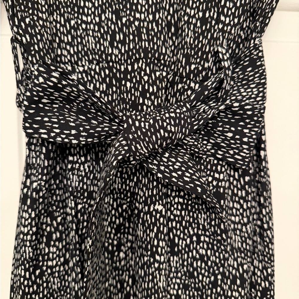 Aqua Black and White Patterned Jumpsuit - Picture 4 of 7